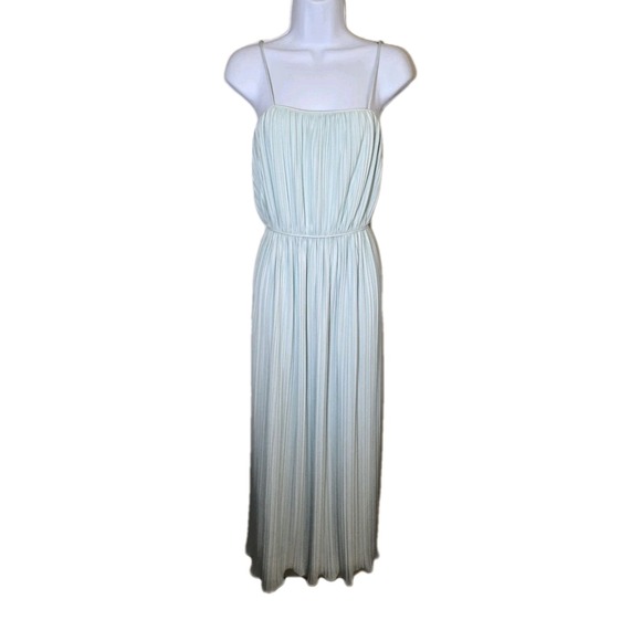 Vintage Lillie Rubin Seafoam Green MicroPleat Gown Maxi Dress 1970s Size S? - Picture 1 of 13